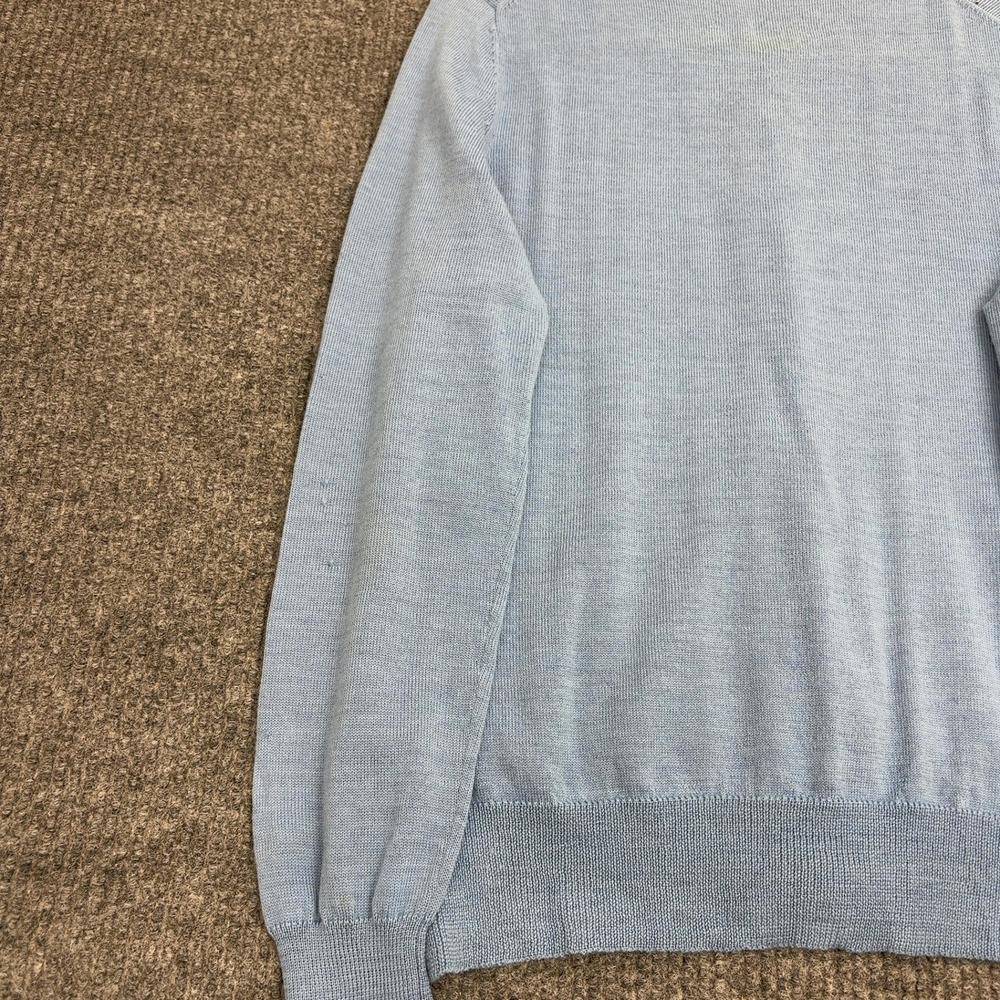 Talbots Cardigan Womens SP Blue Merino Wool Argyle Button Front Preppy Classic - Picture 5 of 6